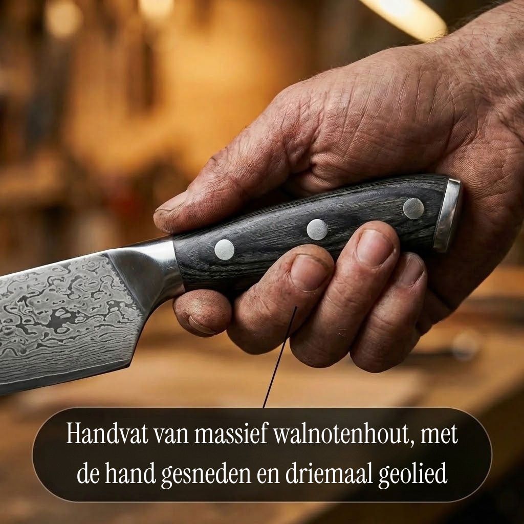 Handgesmeed Damascus mes